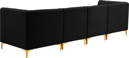 Julia Black Velvet Modular Sofa S119