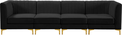 Julia Black Velvet Modular Sofa S119