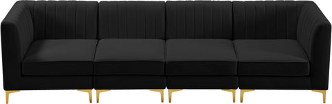 Julia Black Velvet Modular Sofa S119