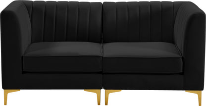 Julia Black Velvet Modular Sofa S67