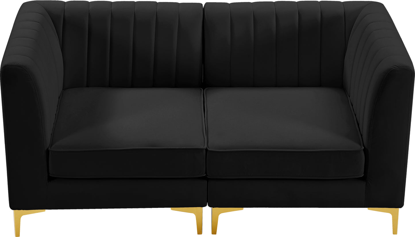 julia black velvet modular sofa s67