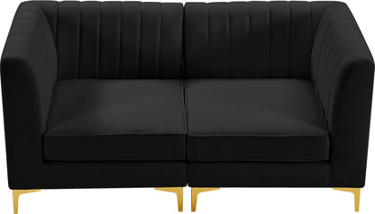 Julia Black Velvet Modular Sofa S67