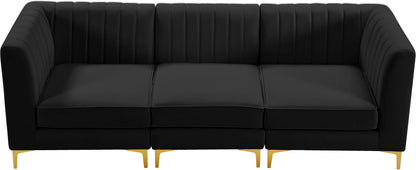 Julia Black Velvet Modular Sofa S93