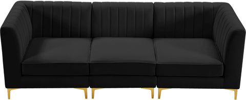 Julia Black Velvet Modular Sofa S93