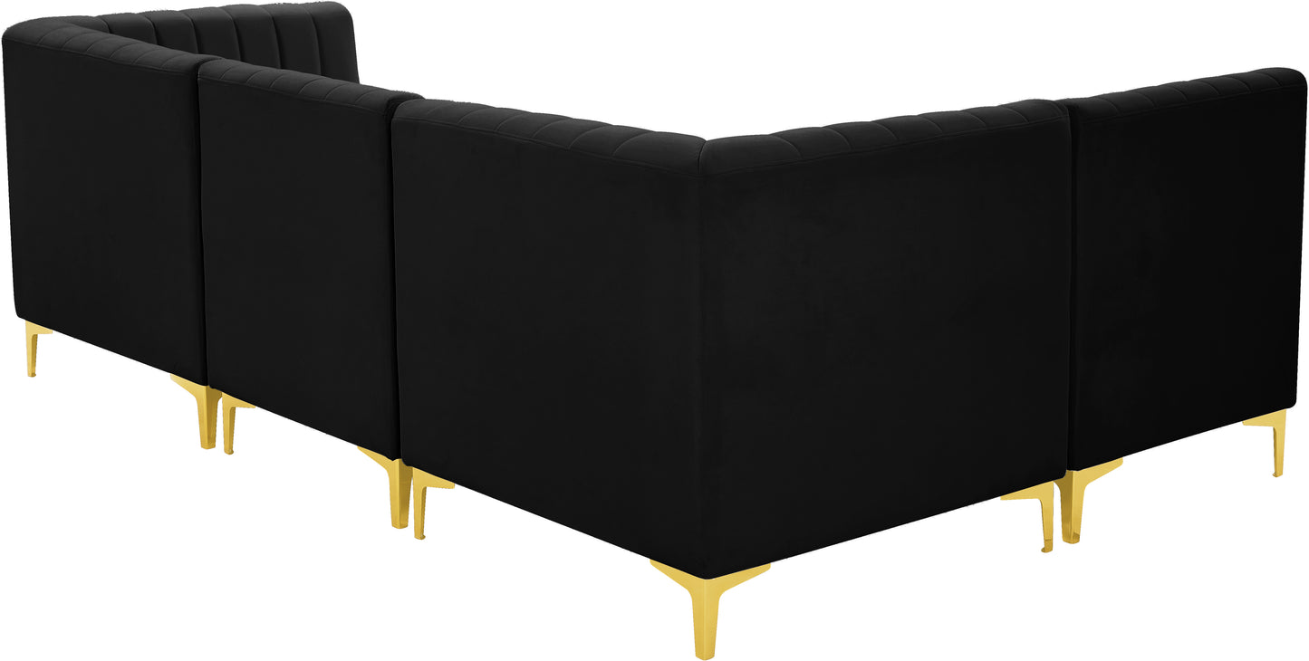 julia black velvet modular sectional sec4a