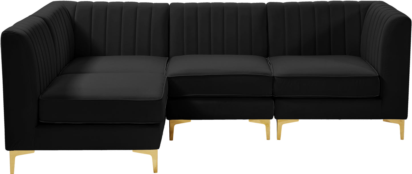 julia black velvet modular sectional sec4a