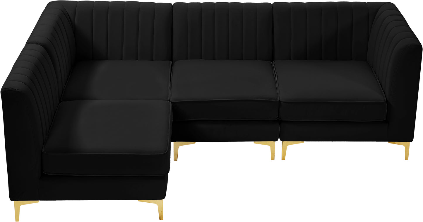 julia black velvet modular sectional sec4a