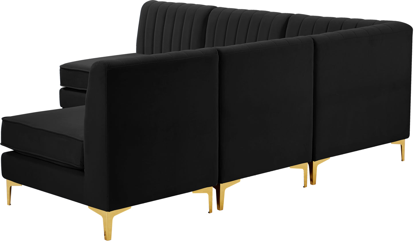 julia black velvet modular sectional sec5a