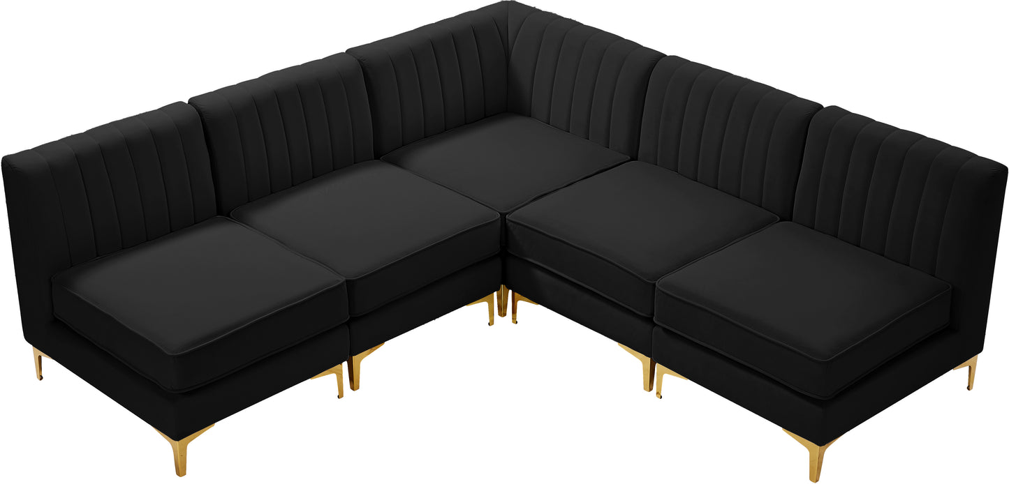 julia black velvet modular sectional sec5a