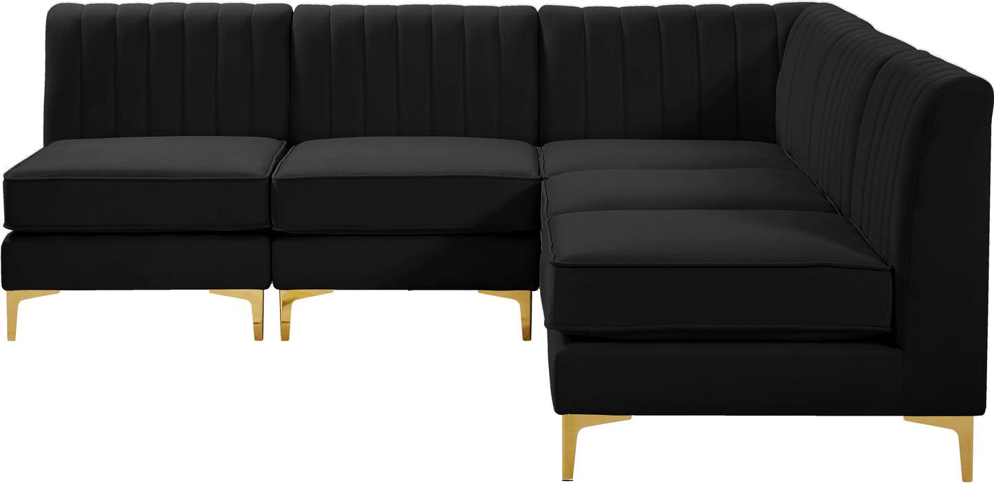 julia black velvet modular sectional sec5a