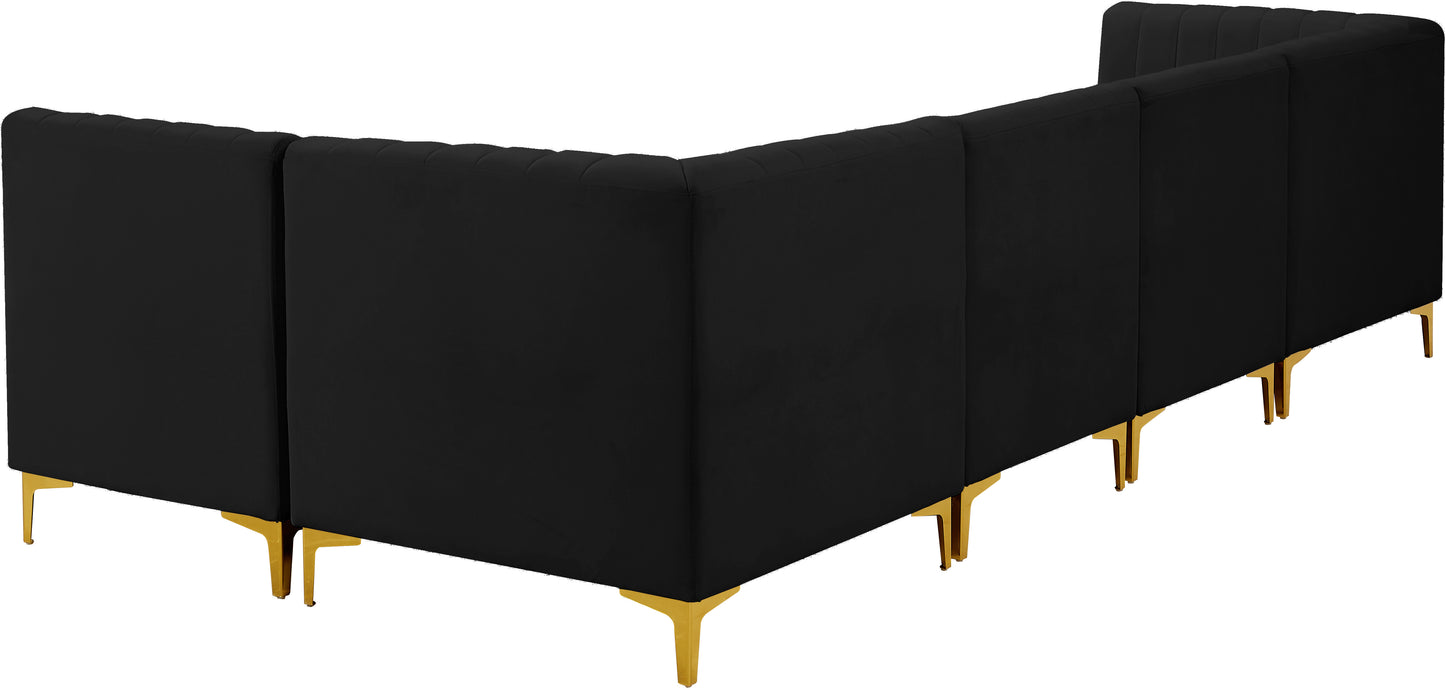 julia black velvet modular sectional sec5b