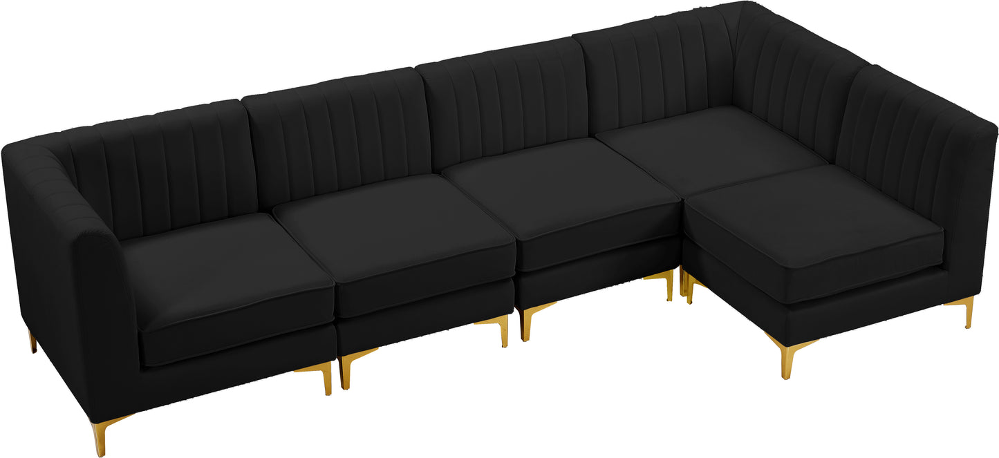 julia black velvet modular sectional sec5b