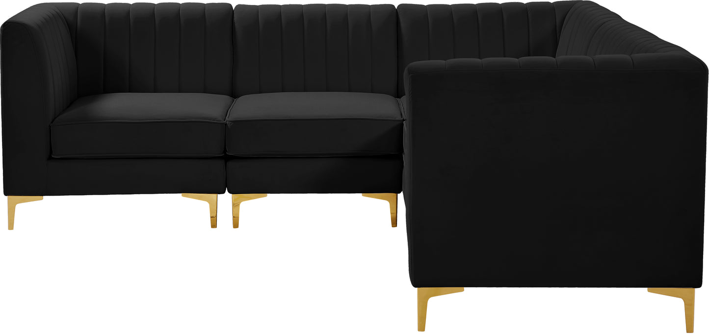 julia black velvet modular sectional sec5c