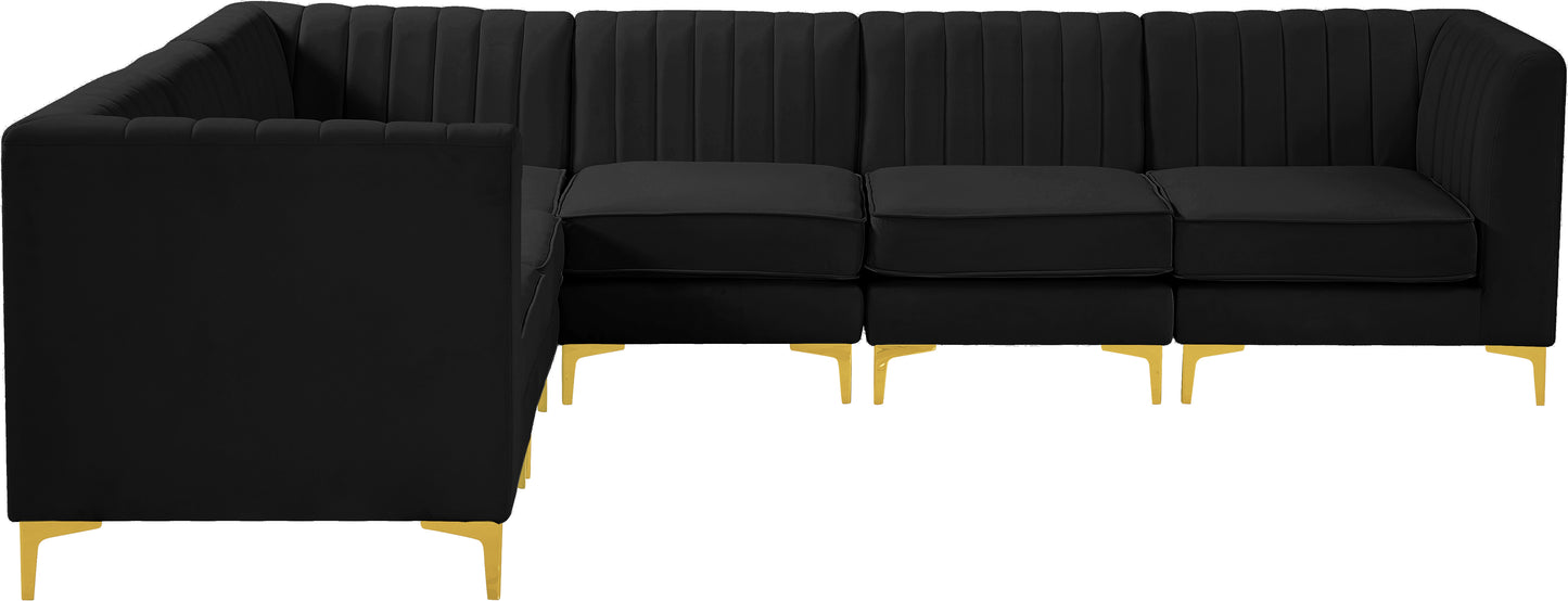 julia black velvet modular sectional sec6a