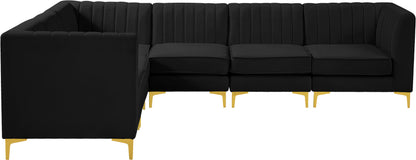 Julia Black Velvet Modular Sectional Sec6A