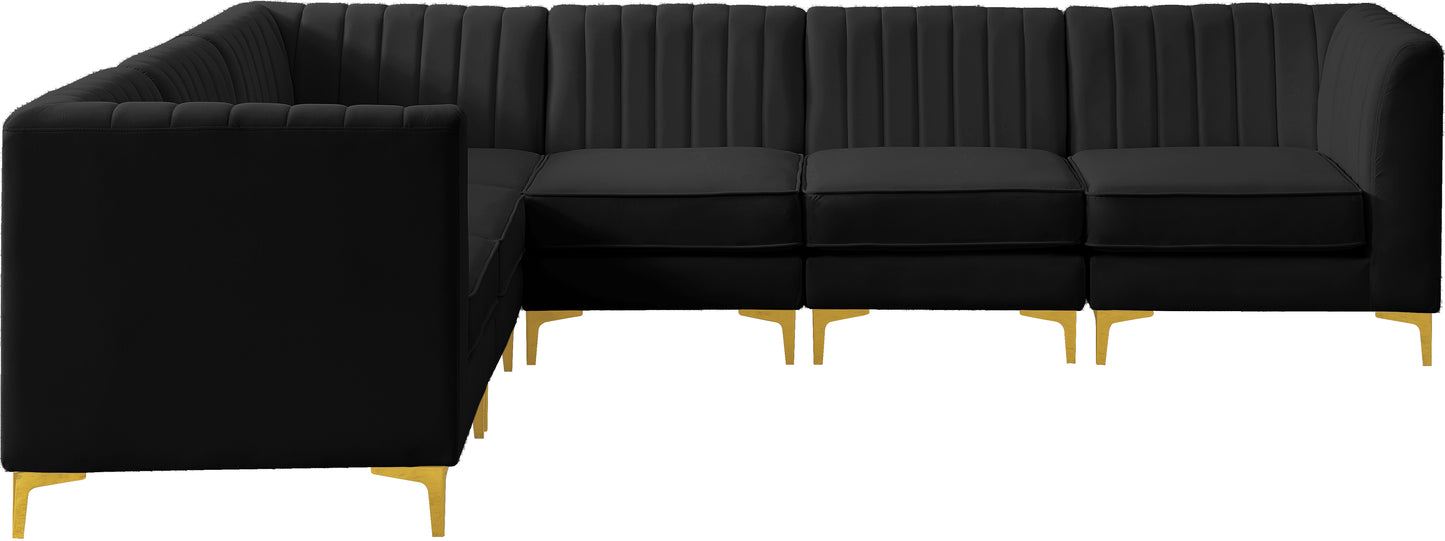 julia black velvet modular sectional sec6a