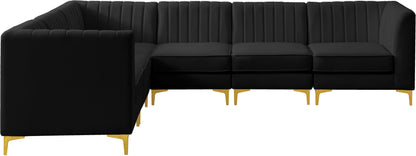 Julia Black Velvet Modular Sectional Sec6A