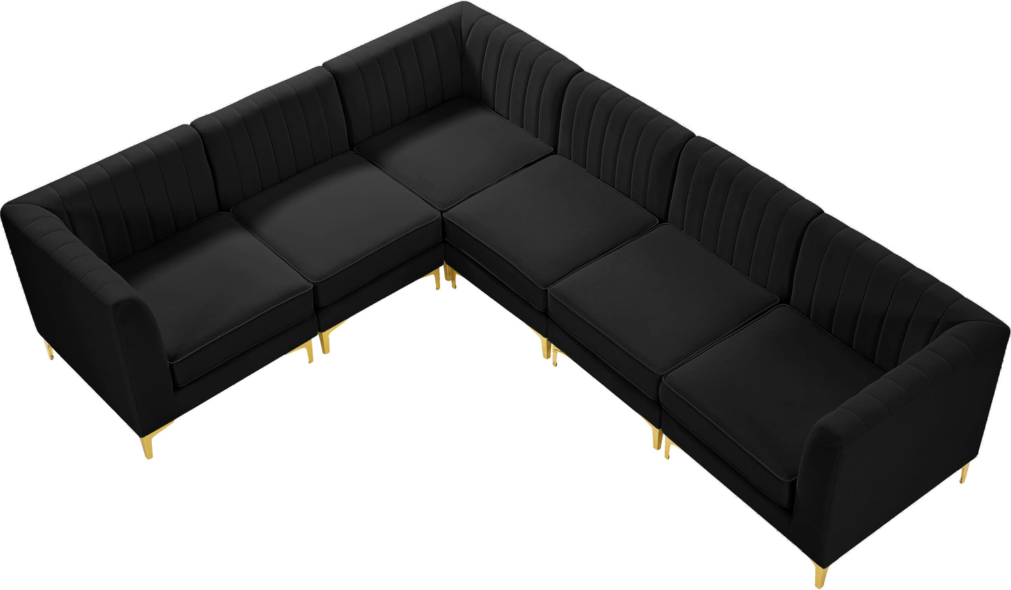 julia black velvet modular sectional sec6a