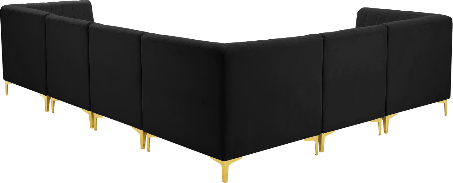 julia black velvet modular sectional sec6a