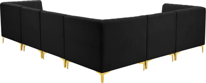 Julia Black Velvet Modular Sectional Sec6A