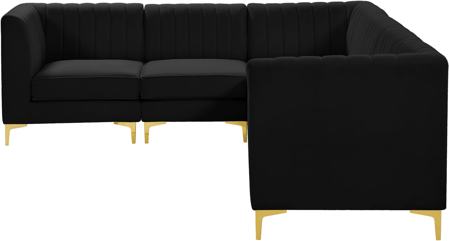 julia black velvet modular sectional sec6a