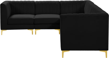 Julia Black Velvet Modular Sectional Sec6A