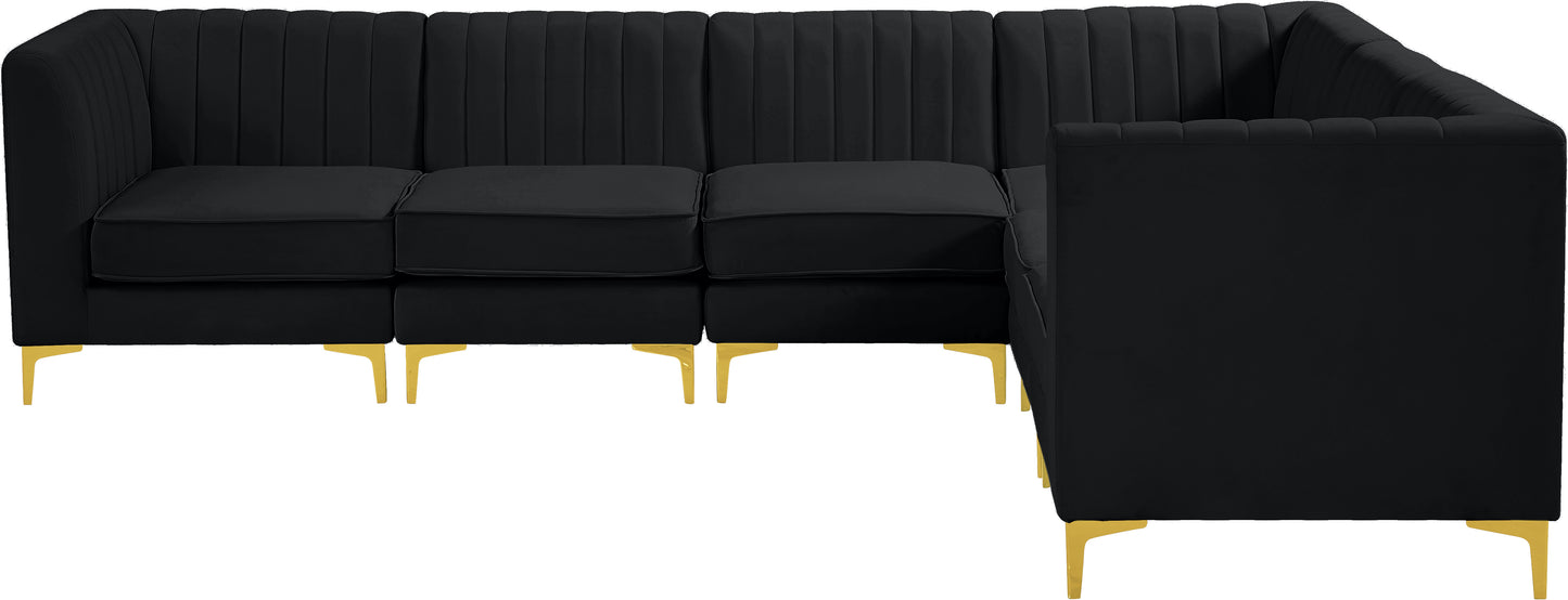 julia black velvet modular sectional sec6a