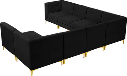 Julia Black Velvet Modular Sectional Sec8A