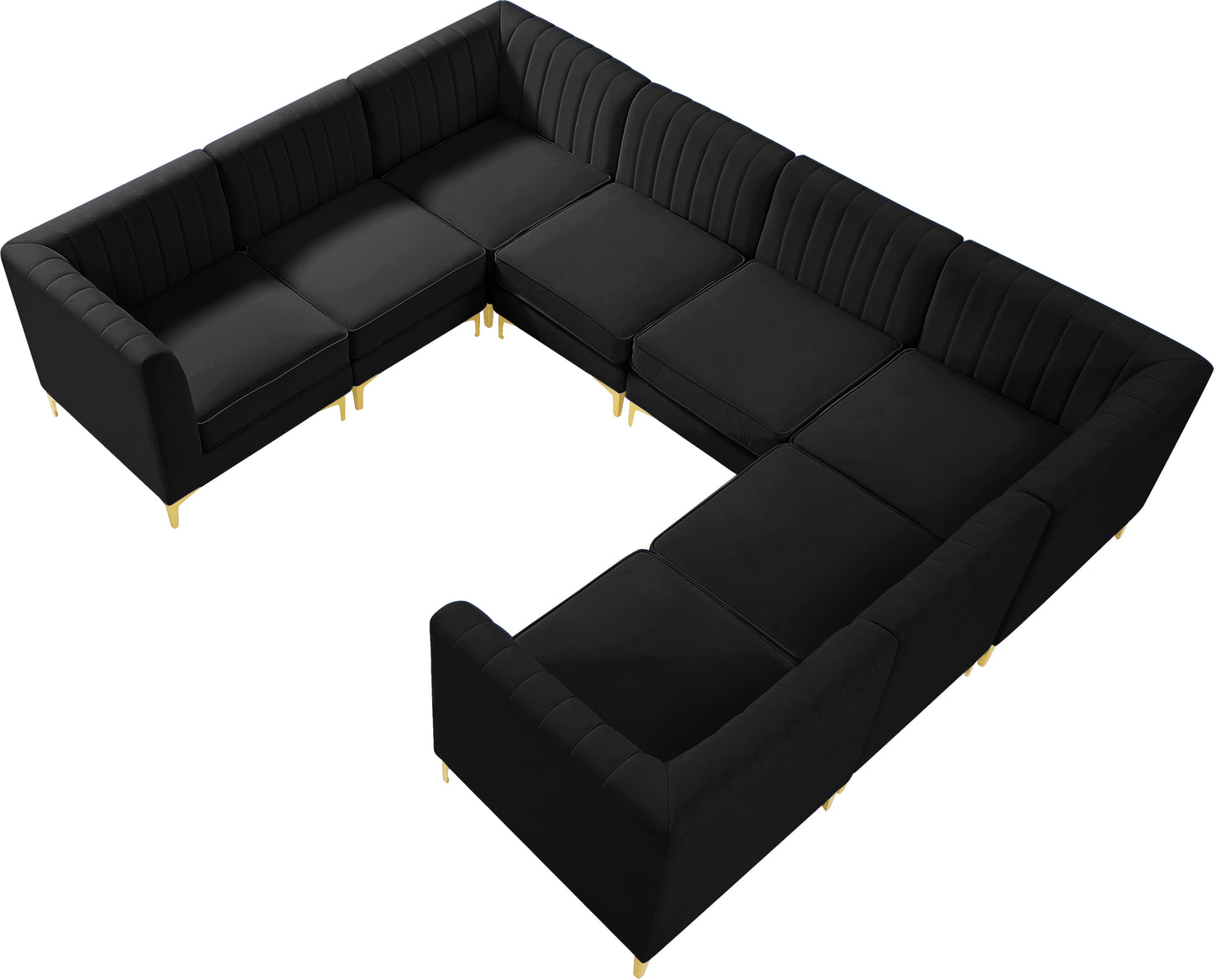 julia black velvet modular sectional sec8b