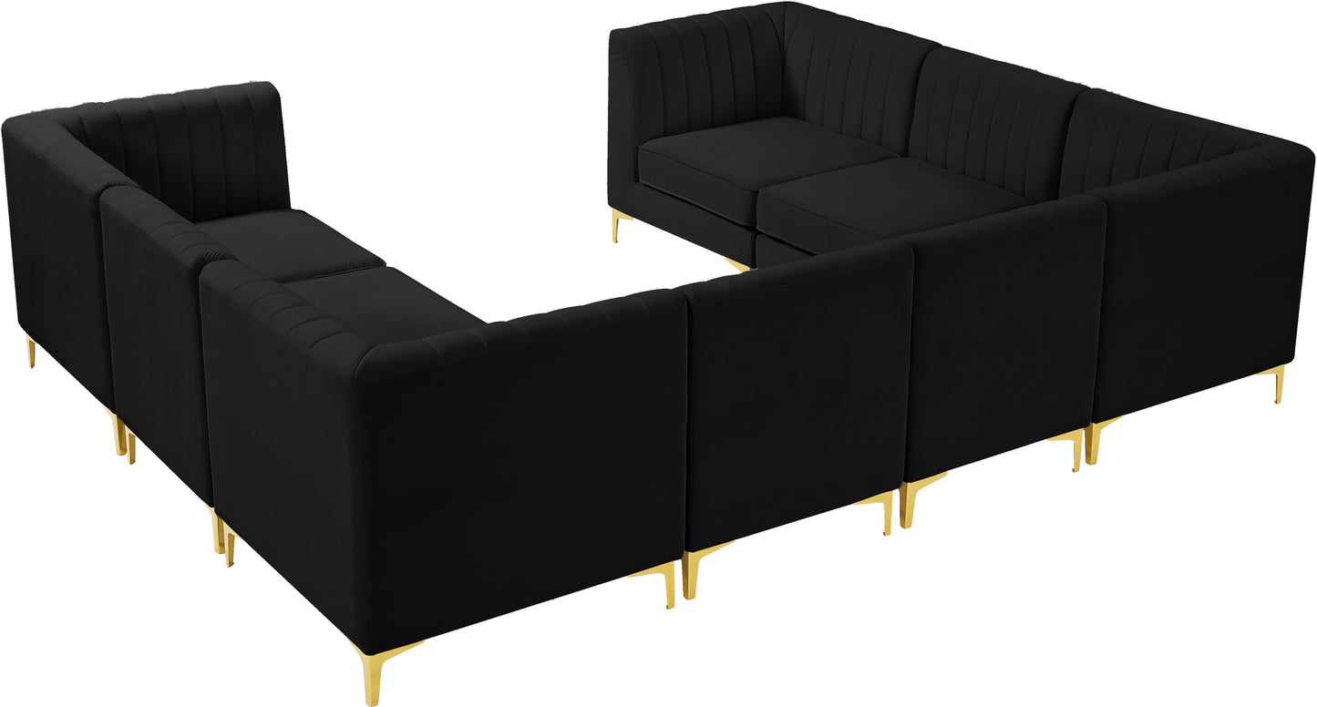 julia black velvet modular sectional sec8b