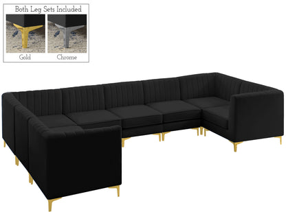 Julia Black Velvet Modular Sectional Sec8C