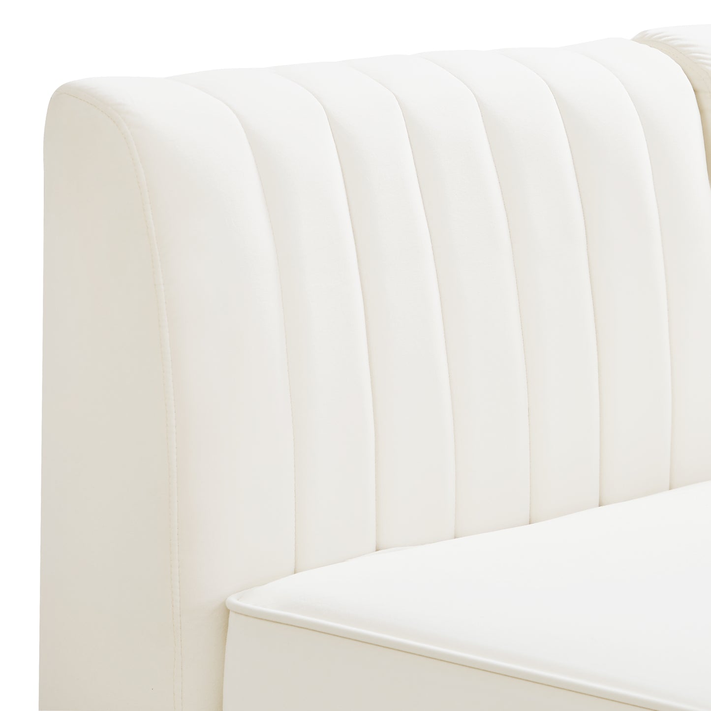 julia cream velvet armless chair armless