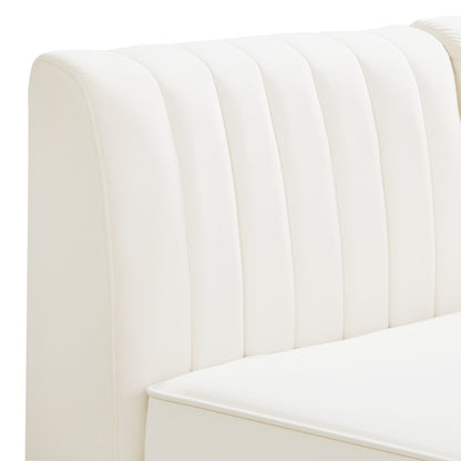 Julia Cream Velvet Armless Chair Armless