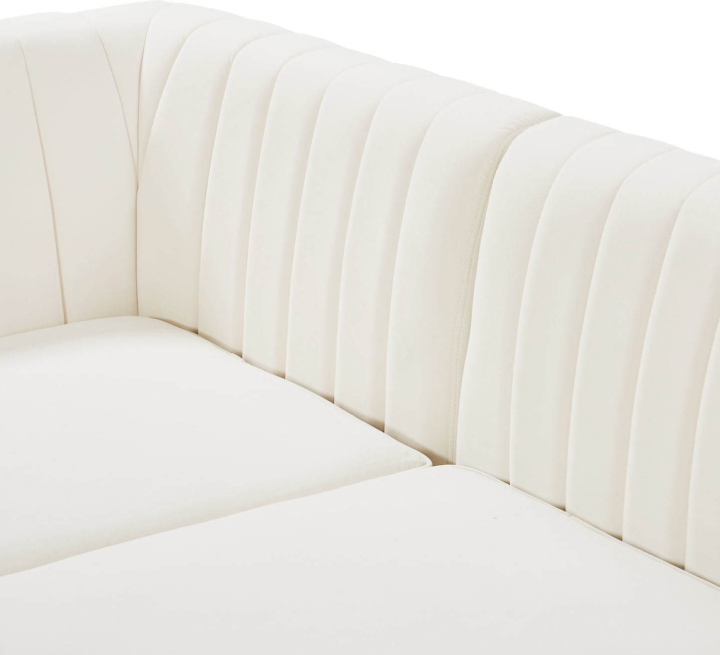 julia cream velvet armless chair armless