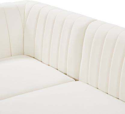 Julia Cream Velvet Armless Chair Armless