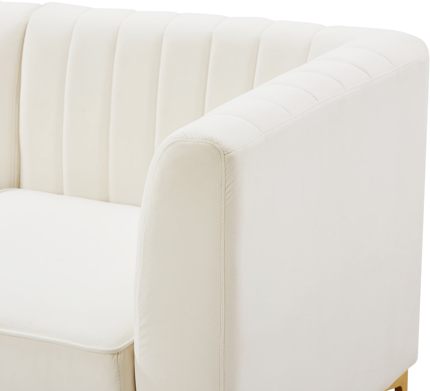 julia cream velvet armless chair armless