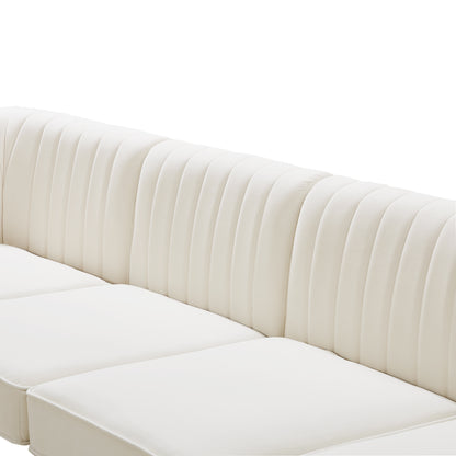 Julia Cream Velvet Armless Chair Armless