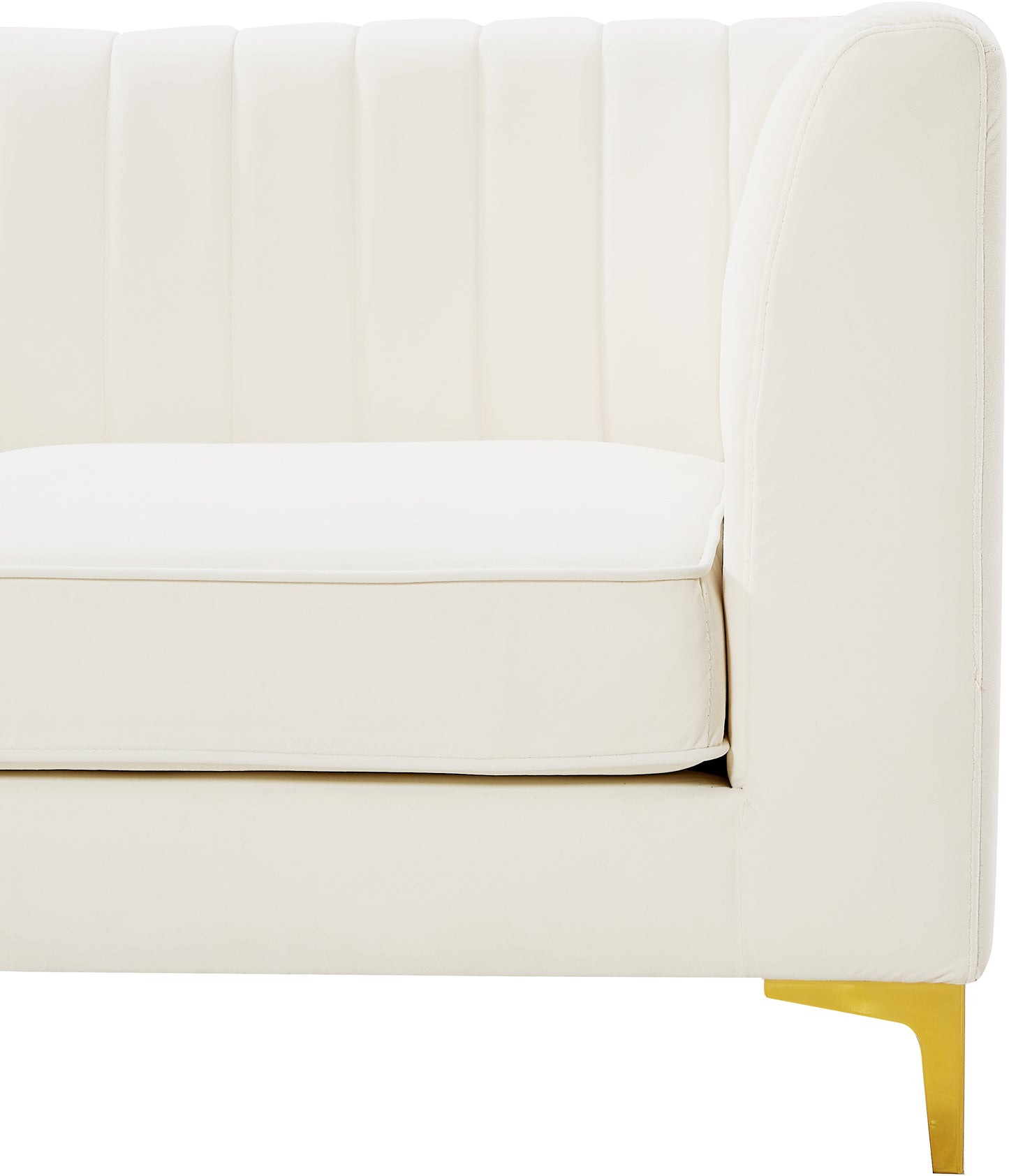 julia cream velvet armless chair armless