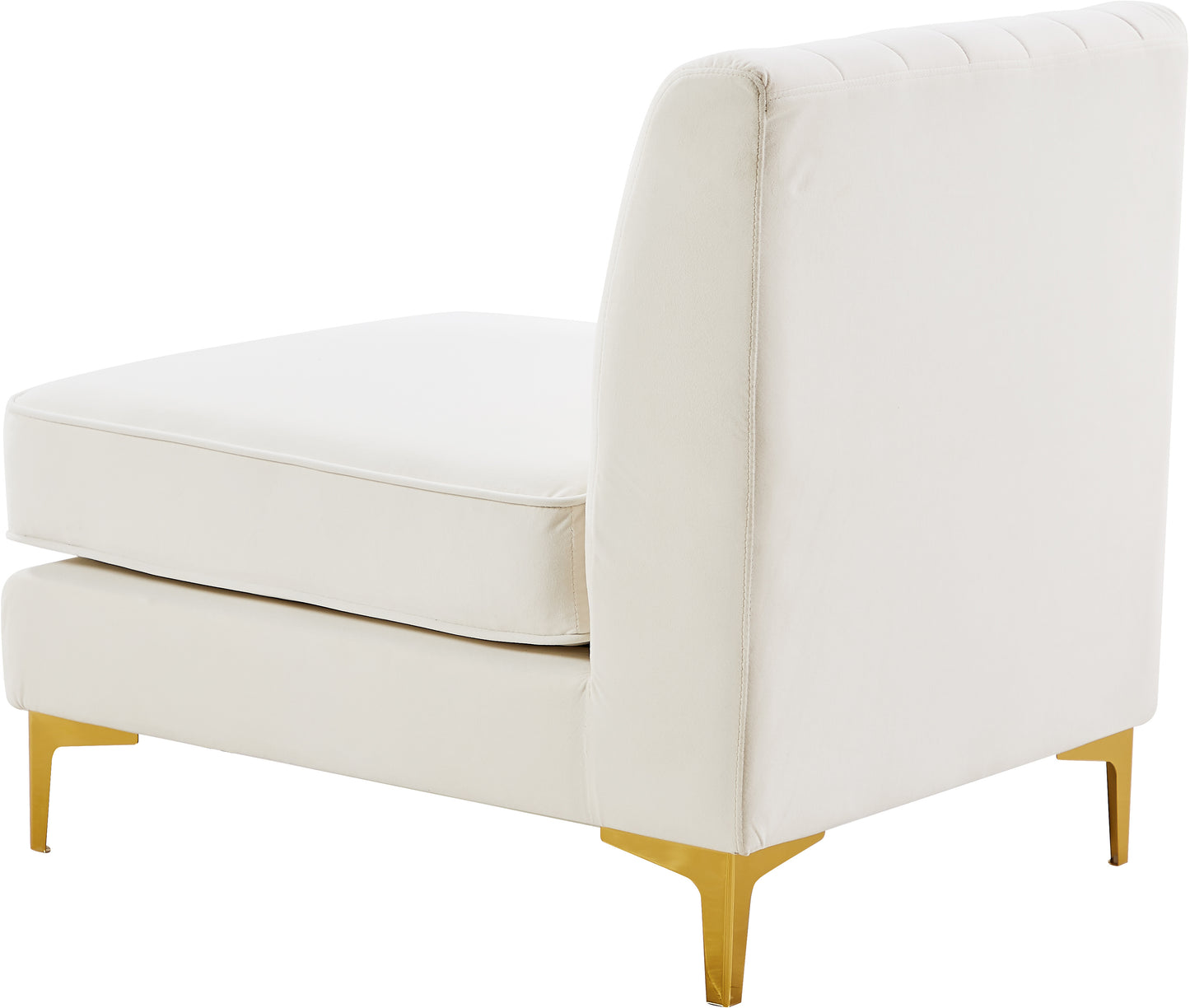 julia cream velvet armless chair armless