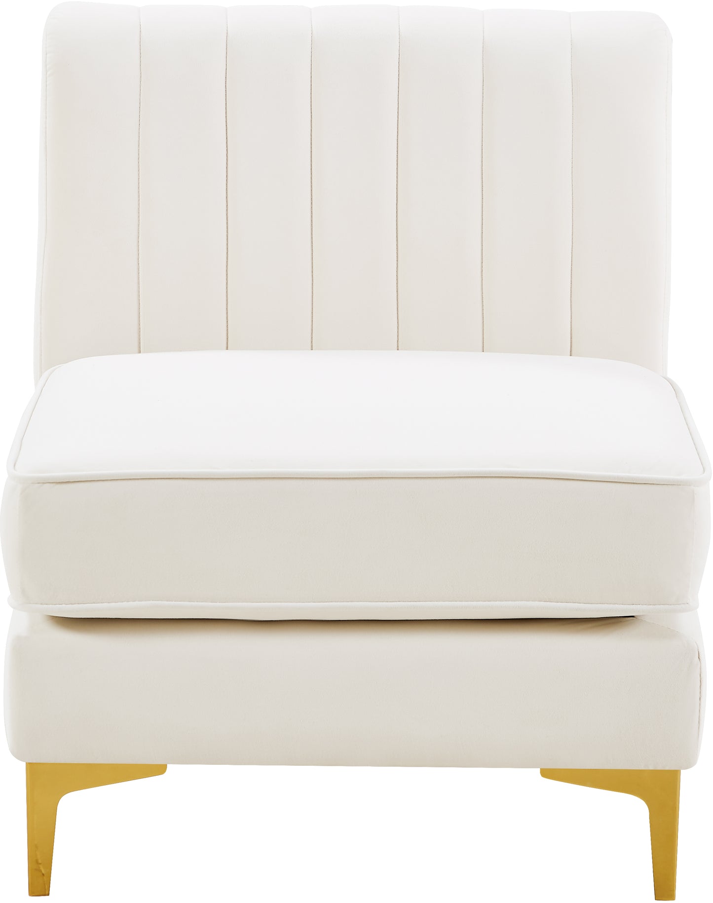 julia cream velvet armless chair armless