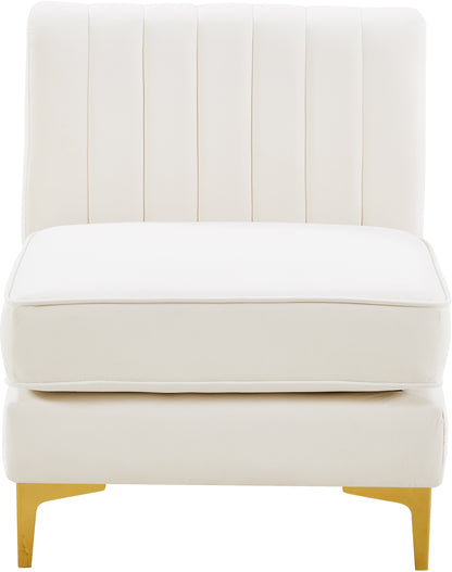 Julia Cream Velvet Armless Chair Armless