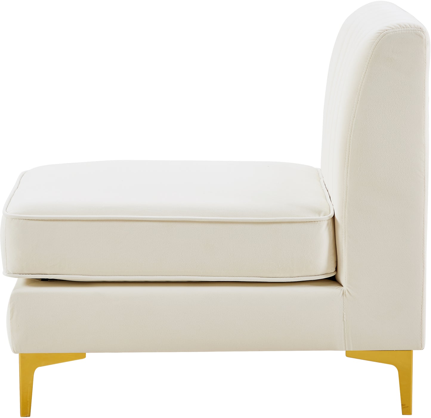 julia cream velvet armless chair armless