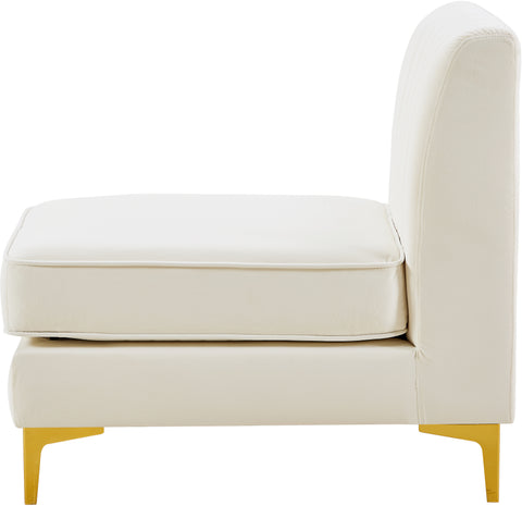 Julia Cream Velvet Armless Chair Armless