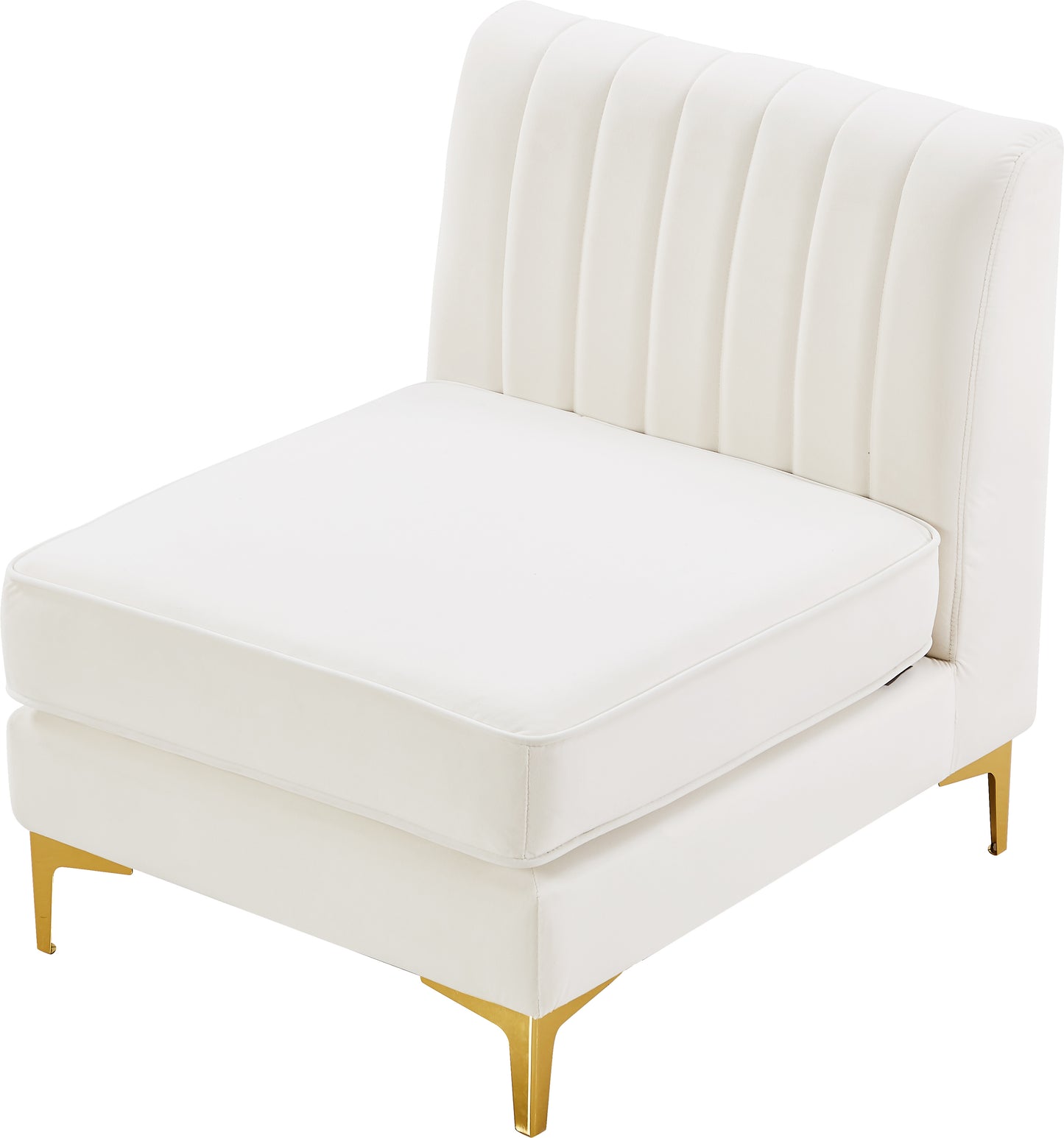 julia cream velvet armless chair armless