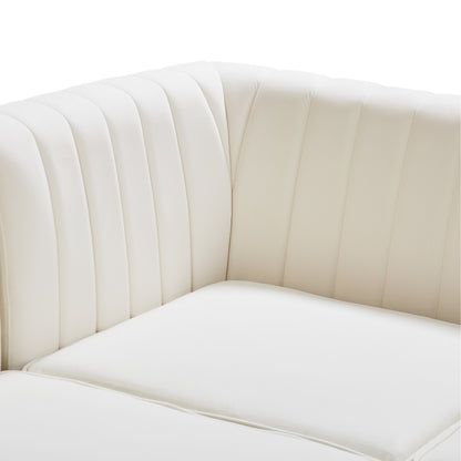 Julia Cream Velvet Corner Chair Corner