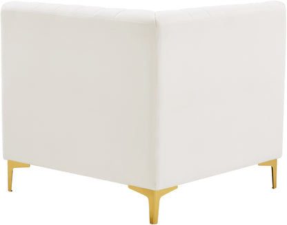 Julia Cream Velvet Corner Chair Corner