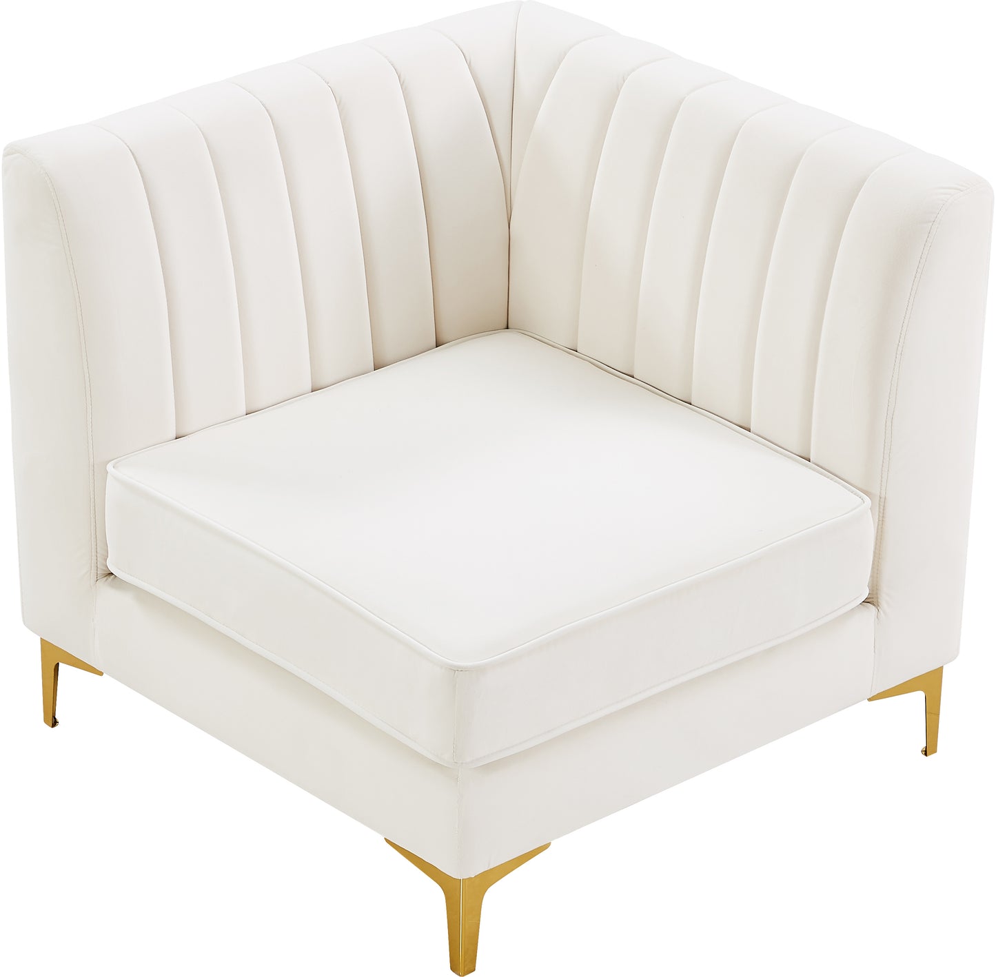 julia cream velvet corner chair corner