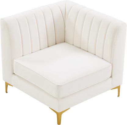 Julia Cream Velvet Corner Chair Corner