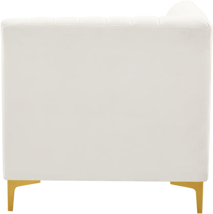 Julia Cream Velvet Corner Chair Corner