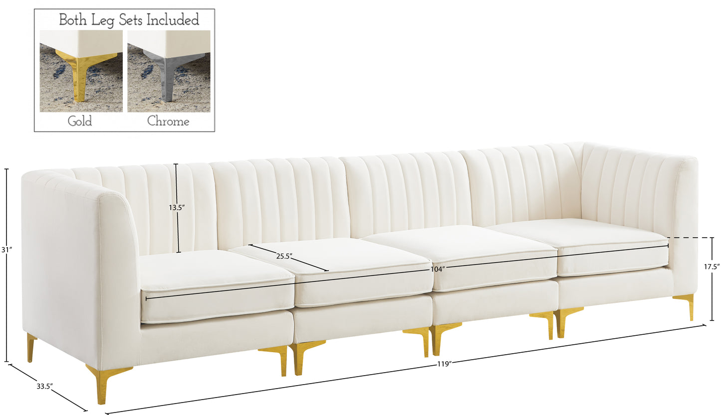 julia cream velvet modular sofa s119